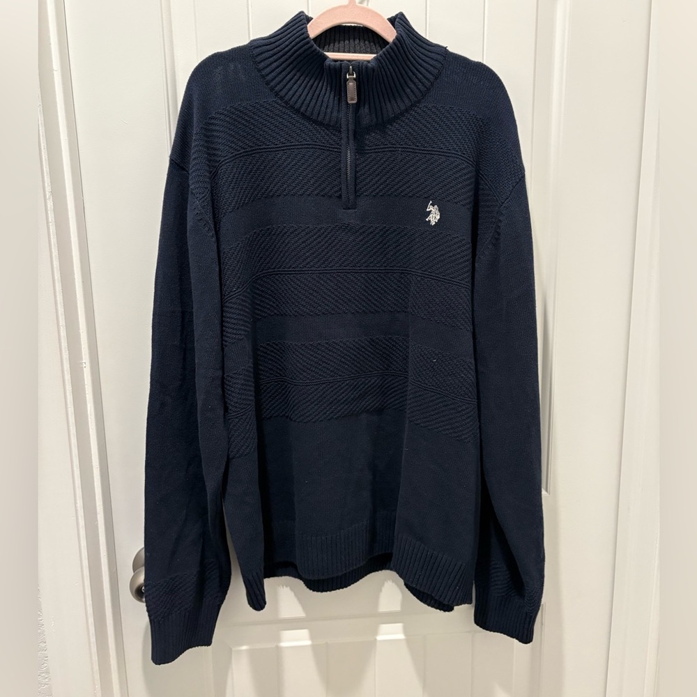 U.S. Polo Assn. Men's Dark Blue Zip-Up Sweater